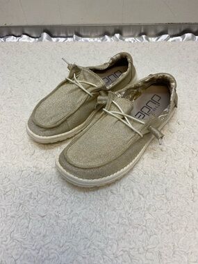 Hey Dude Wendy Stretch Shoes Womens 9 Sparkling Beige Slip On Comfort Casual